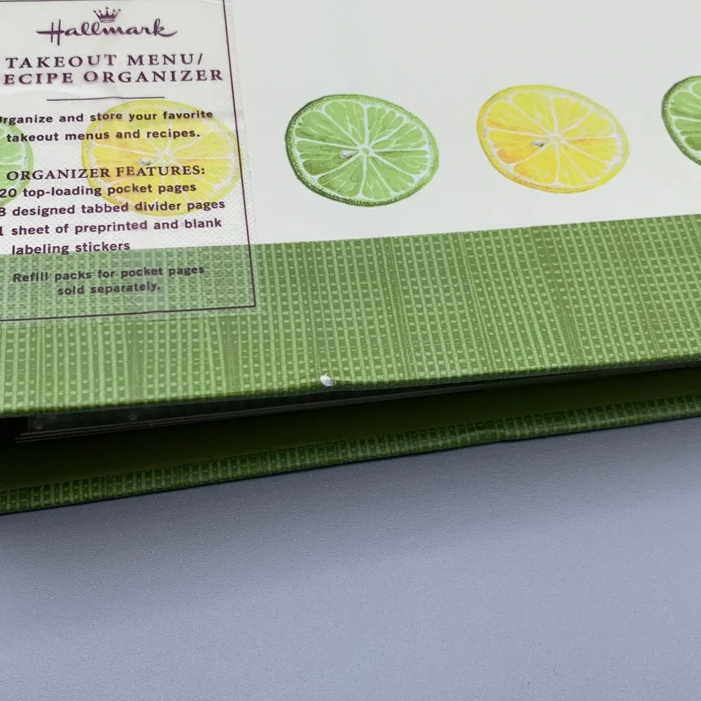 Hallmark Lemon Lime Menu & Recipe Organizer Takeout Menu Recipe Spiral Organizer